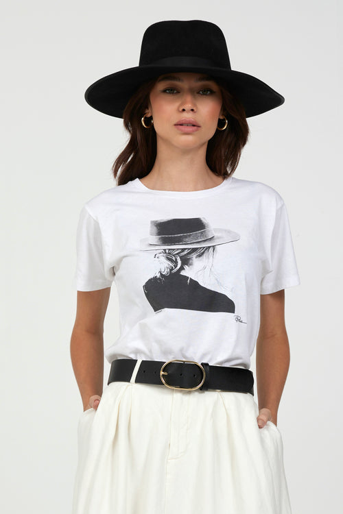 FIVE O'CLOCK MUSHIE TEE - WORN WHITE