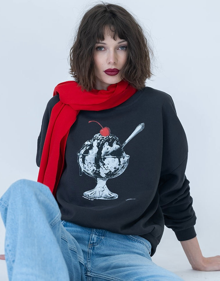 CHERRY ON TOP COZY SWEATSHIRT