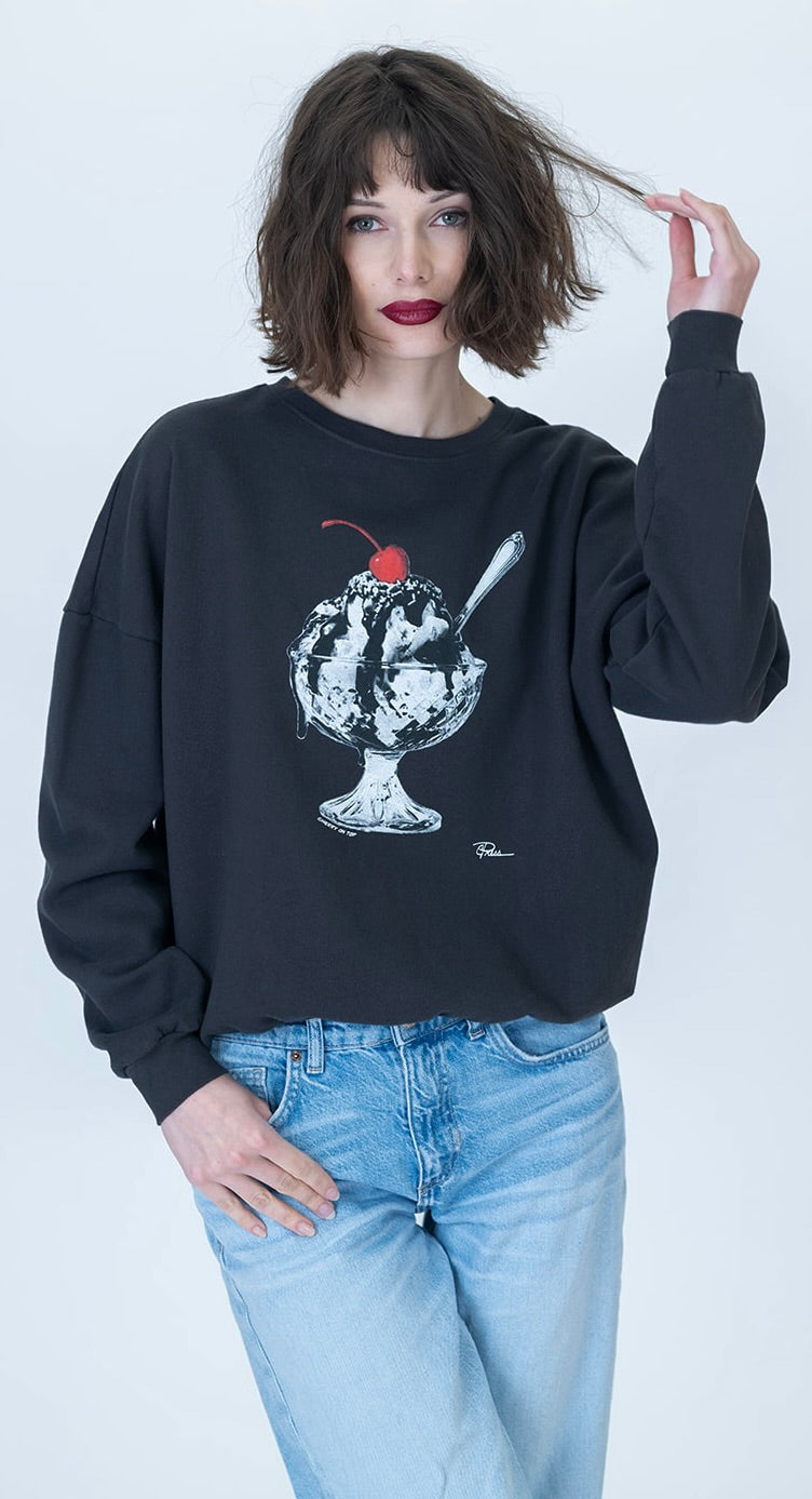 CHERRY ON TOP COZY SWEATSHIRT